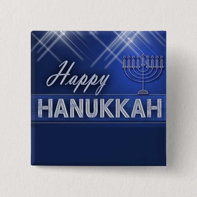 Happy Hanukkah Pinback Button (Front)