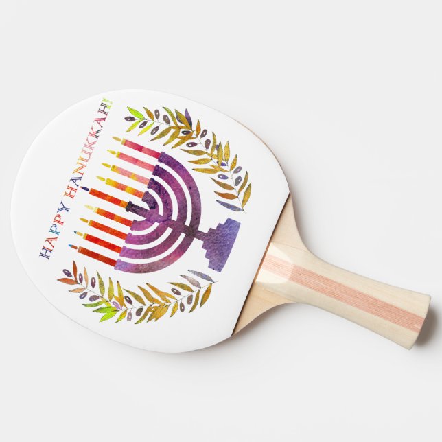 Happy Hanukkah Ping Pong Paddle (Side)