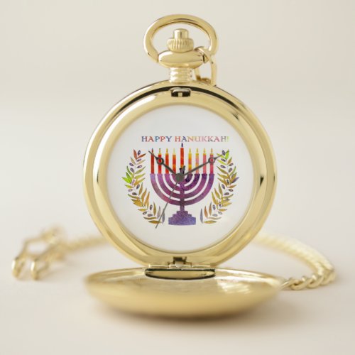 Happy Hanukkah Pocket Watch