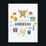 Happy Hanukkah Postcard<br><div class="desc">Happy Hanukkah 
Send out your season's greetings with our huge selection of Christmas cards at Zazzle! Pass on warm,  heartfelt messages to your loved ones with Christmas postcards they'll absolutely adore!</div>