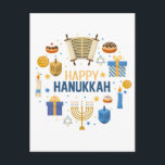 Happy Hanukkah Postcard<br><div class="desc">Happy Hanukkah 
Send out your season's greetings with our huge selection of Christmas cards at Zazzle! Pass on warm,  heartfelt messages to your loved ones with Christmas postcards they'll absolutely adore!</div>