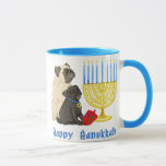 Happy Hanukkah Pugs and Menorah Mugs<br><div class="desc">Happy Hanukkah Pugs and Menorah Mugs</div>