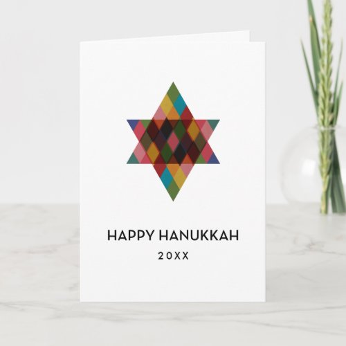 Happy Hanukkah Rainbow Star of David Non Photo Holiday Card