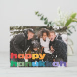 Happy Hanukkah Rainbow Typography Photo Overlay Holiday Card<br><div class="desc">Happy Hanukkah Rainbow Typography Photo Overlay Holiday Card</div>