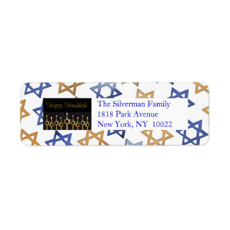 Happy Hanukkah! Return Address Label Template