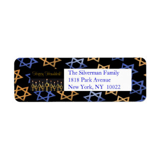Happy Hanukkah! Return Address Label Template