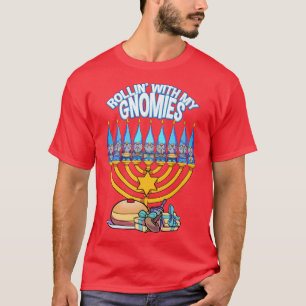 Happy Hanukkah Rollin With My Gnomies Jewish Xmas T-Shirt