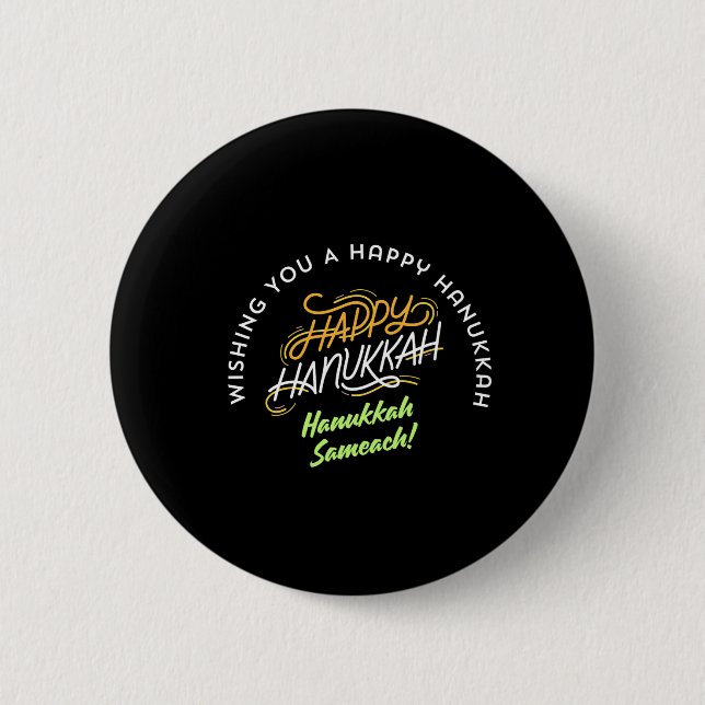 Happy Hanukkah Sameach! Button (Front)