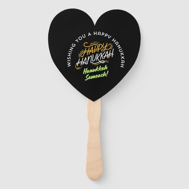 Happy Hanukkah Sameach! Hand Fan (Back)