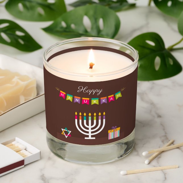 Happy Hanukkah  Scented Candle (Lit)