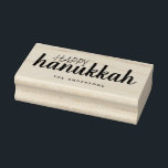 Happy Hanukkah Script Personalized Holiday Rubber Stamp<br><div class="desc">Simple and cute,  this rubber stamp is perfect for your holiday crafts and card sending.  Features script font and a place to customize to add your family name or additional message.  Happy Hanukkah.</div>