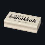 Happy Hanukkah Script Personalized Holiday Rubber Stamp<br><div class="desc">Simple and cute,  this rubber stamp is perfect for your holiday crafts and card sending.  Features script font and a place to customize to add your family name or additional message.  Happy Hanukkah.</div>