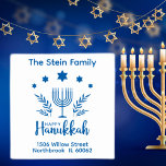 Happy Hanukkah  Self-inking Stamp<br><div class="desc">.Celebrate eight days and eight nights of the Festival of Lights with Hanukkah cards and gifts. The festival of lights is here. Light the menorah, play with the dreidel and feast on latkes and sufganiyots. Celebrate the spirit of Hanukkah with friends, family and loved ones by wishing them Happy Hanukkah....</div>