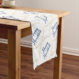 Happy Hanukkah Short Table Runner