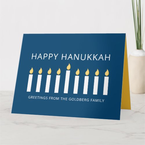 Happy Hanukkah  Simple and Modern Candle Greeting Card