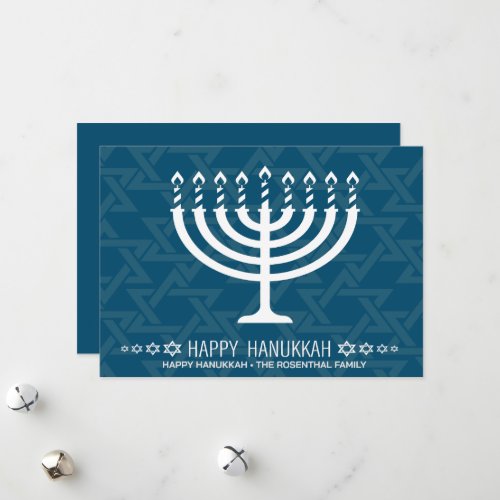 Happy Hanukkah  Simple and Modern Candle Greeting Holiday Card