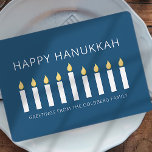 Happy Hanukkah | Simple and Modern Candle Greeting Holiday Card<br><div class="desc">This is a simple,  minimalist and modern design of the Menorah or temple candlesticks.</div>