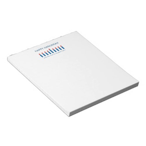 Happy Hanukkah  Simple and Modern Candle Greeting Notepad