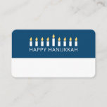 Happy Hanukkah | Simple and Modern Candle Greeting Place Card<br><div class="desc">This is a simple,  minimalist and modern design of the Menorah or temple candlesticks.</div>