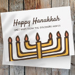 Happy Hanukkah Simple and Modern Menorah Greeting Holiday Card<br><div class="desc">This is a simple,  minimalist and modern design of Menorah / candles illustration.</div>
