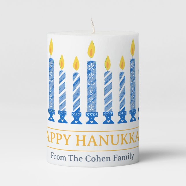 Happy Hanukkah | Simple Elegant Candle (Front)