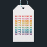 Happy Hanukkah | Simple Rainbow Colors Typography Gift Tags<br><div class="desc">Rainbow Hanukkah Artsy Design Gift Tags</div>