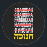 Happy Hanukkah Spelling Chanukah Hebrew Jewish Classic Round Sticker<br><div class="desc">Happy Hanukkah Spelling Chanukah Hebrew Jewish</div>