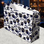 Happy Hanukkah Spinning Dreidel Large Gift Bag<br><div class="desc">A dreidel spins between text that says Happy Hanukkah.</div>