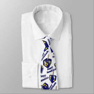 Happy Hanukkah Spinning Dreidel Neck Tie