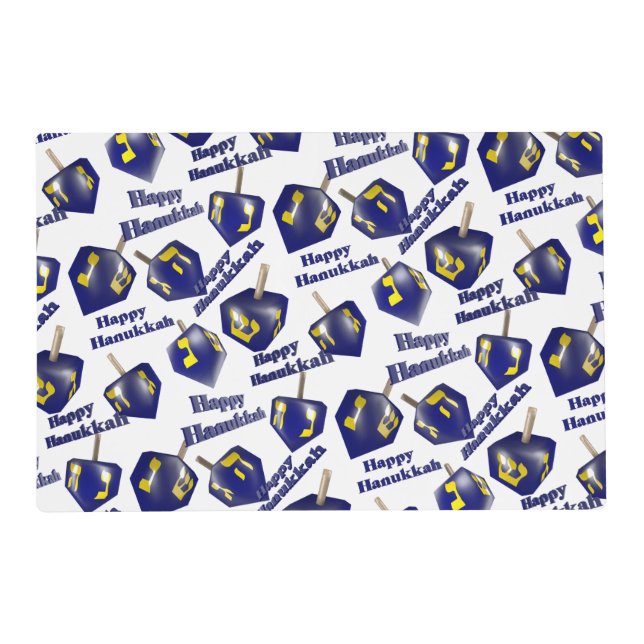Happy Hanukkah Spinning Dreidel Placemat (Front)
