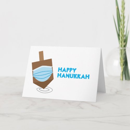 Happy Hanukkah _ Spinning top with face mask Card