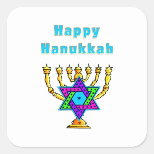 Happy Hanukkah   Square Sticker