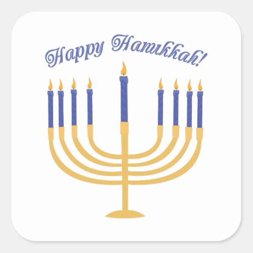 Happy Hanukkah Square Sticker