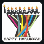 Happy Hanukkah Square Sticker<br><div class="desc">Customize it with your own design,  or any of ours.</div>