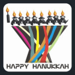 Happy Hanukkah Square Sticker<br><div class="desc">Customize it with your own design,  or any of ours.</div>