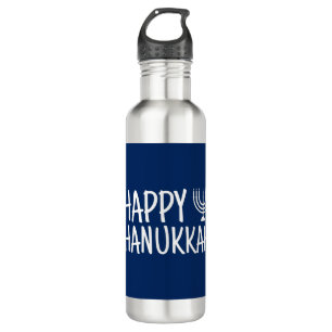 Happy Hanukkah Stainless Steel Water Bottle