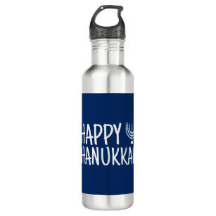 Happy Hanukkah Stainless Steel Water Bottle