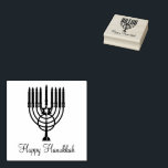 Happy Hanukkah Stamp<br><div class="desc">This wooden stamp is shown with a Happy Hanukkah text and menorah print.
Customize this item or buy as is.</div>