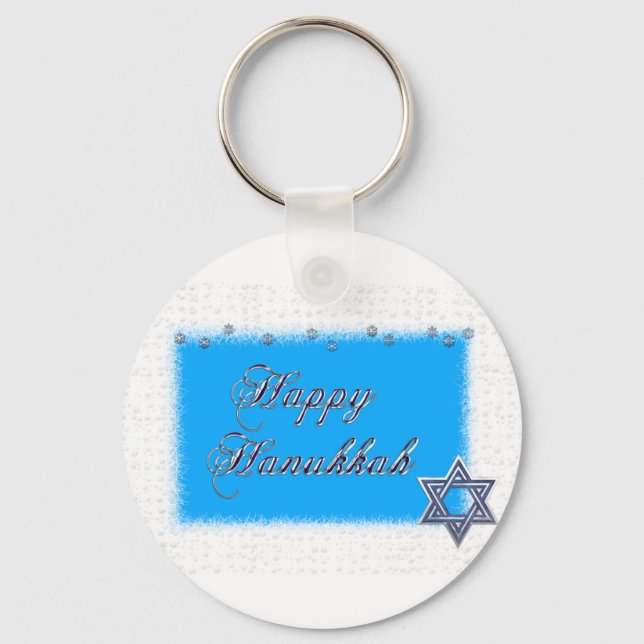 happy hanukkah star keychain (Front)
