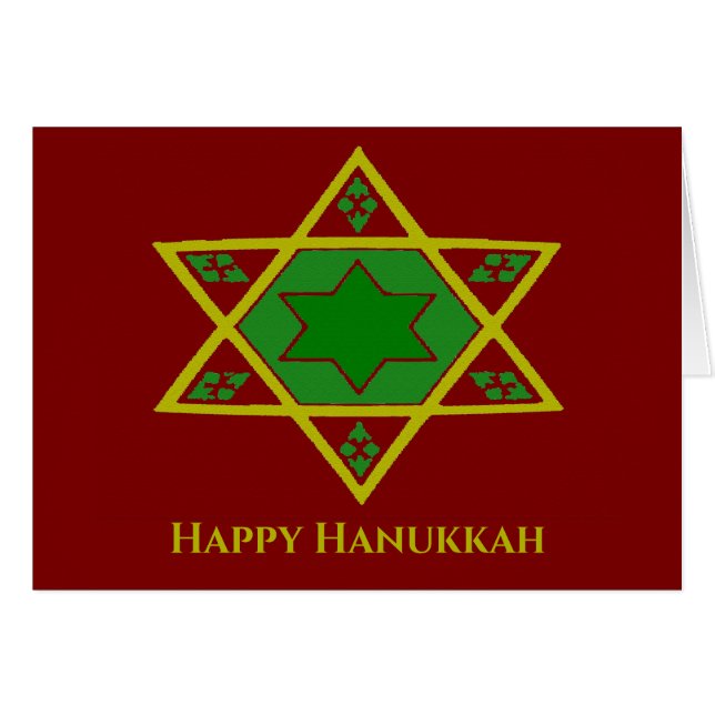 Happy Hanukkah, Star of David Cards (Front Horizontal)