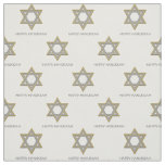 HAPPY HANUKKAH | Star of David Customizable Text Fabric