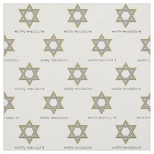 HAPPY HANUKKAH Star of David Customizable Text Fabric
