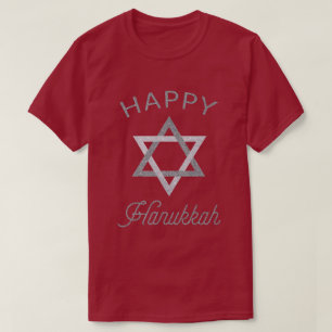 Happy Hanukkah Star of David Glitter T-Shirt