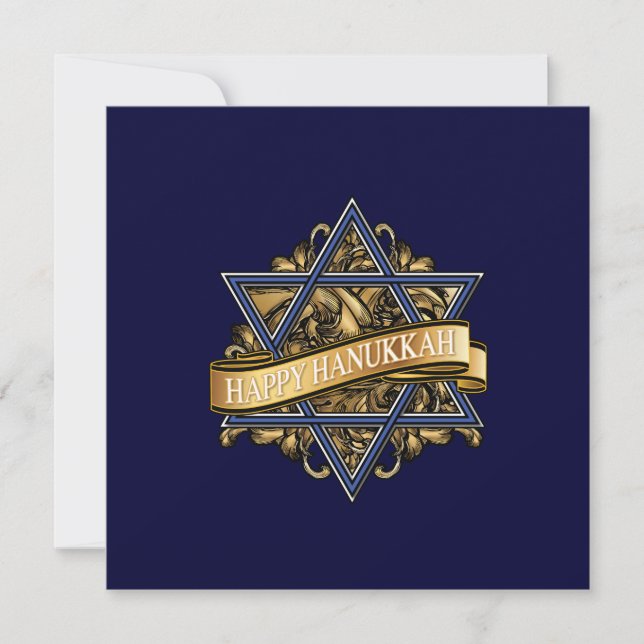  Happy Hanukkah Star of David Holiday Card (Front)
