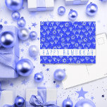 Happy Hanukkah Star of David Menorah Blue CUSTOM Postcard<br><div class="desc">Customize this card by adding your own text over the cute background. Check my shop for more colors and designs or let me know if you'd like something custom. Thanks for shopping with me!</div>