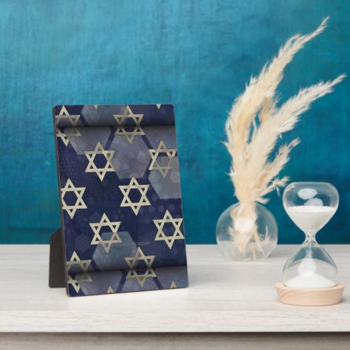 Happy Hanukkah Star of David menorah Dreidel Slipp Plaque