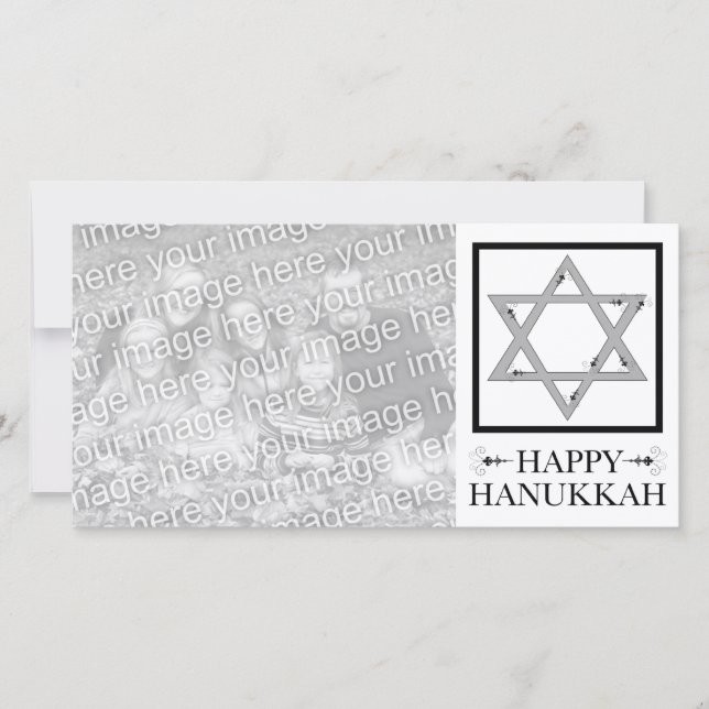 happy hanukkah : star of david photo card (Front)