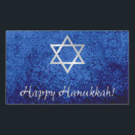 Happy Hanukkah Star of David Rectangular Sticker<br><div class="desc">Happy Hanukkah with Star of David design.</div>