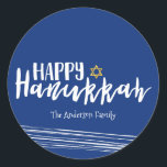 Happy Hanukkah Star of David Sticker Gift Tag<br><div class="desc">Cute and stylish Happy Hanukkah Star of David Sticker Gift Tag is perfect for your holiday gift giving needs.  There are other products we have that match this design.</div>