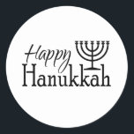 Happy Hanukkah Sticker<br><div class="desc">“May the lights of Hanukkah usher in a better world for all humankind.” Happy Hanukkah.</div>